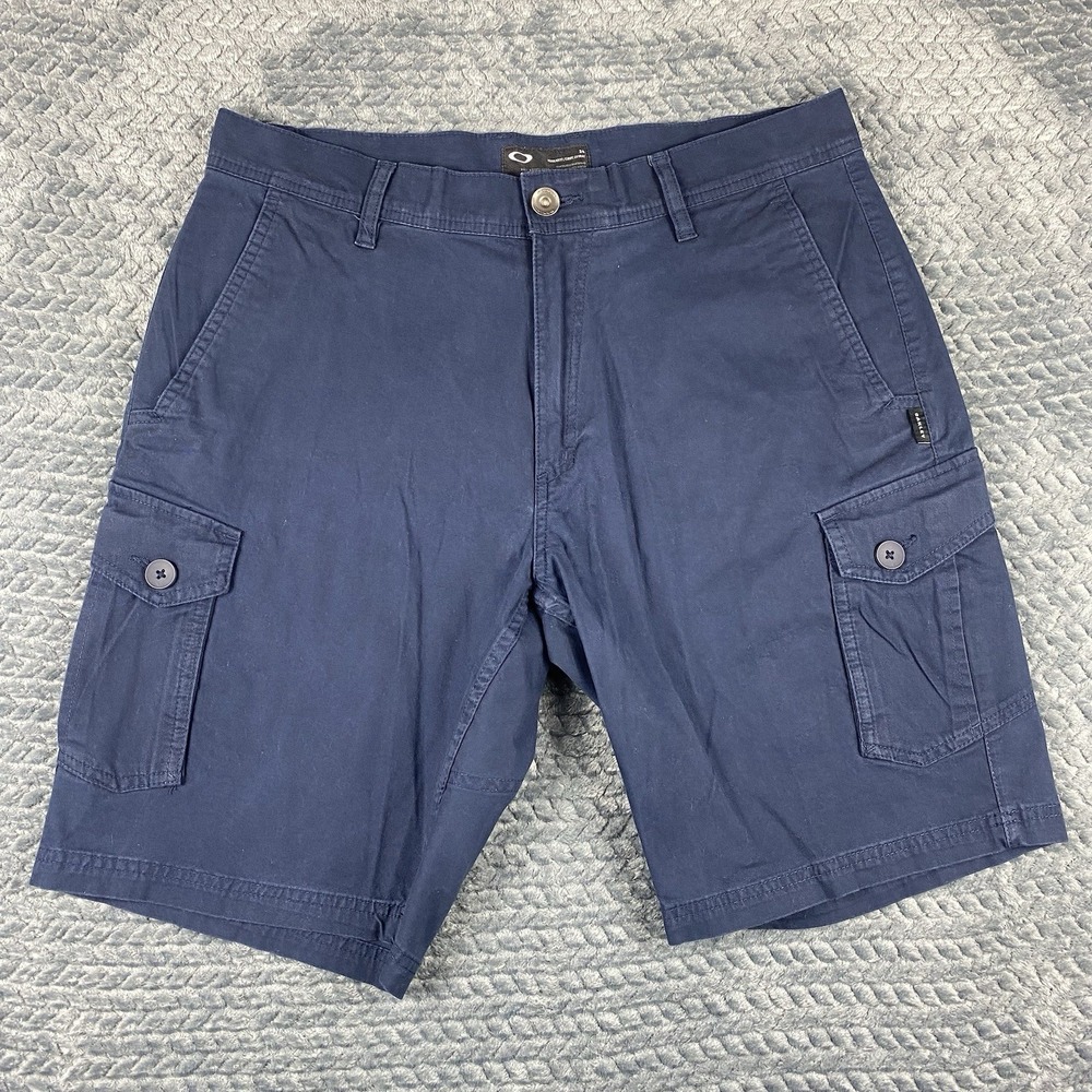 Oakley Shorts Mens 34 Blue Cargo Cotton Twill Casual Outdoor Surf Skate Preppy